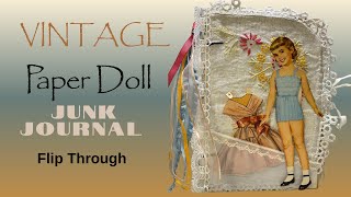 SOLD - Vintage Paper Doll Junk Journal Flip Through by Hyperstamper