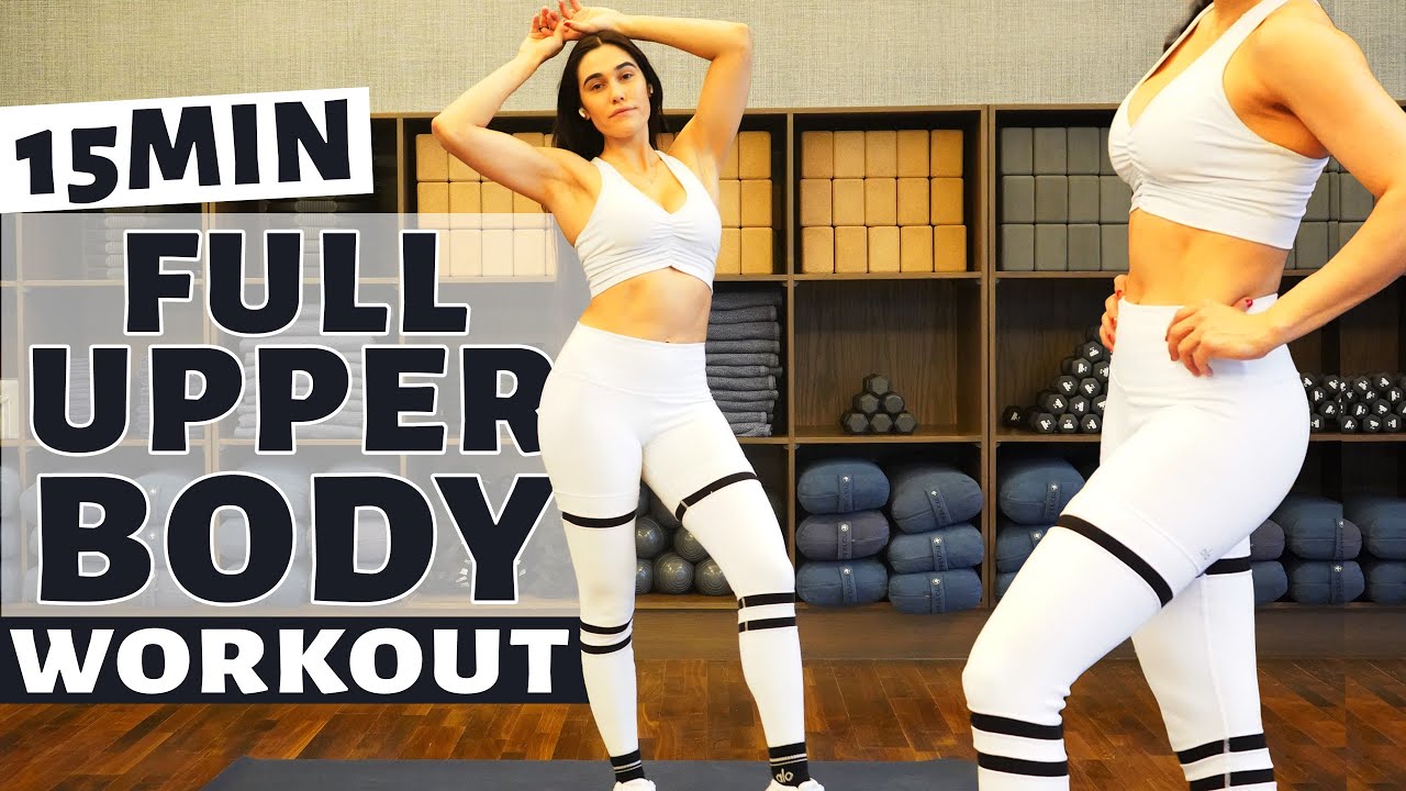 15 min upper body workout at home for beginners / toned arms & back w ...