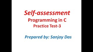 Programming in C: Practice Test-3