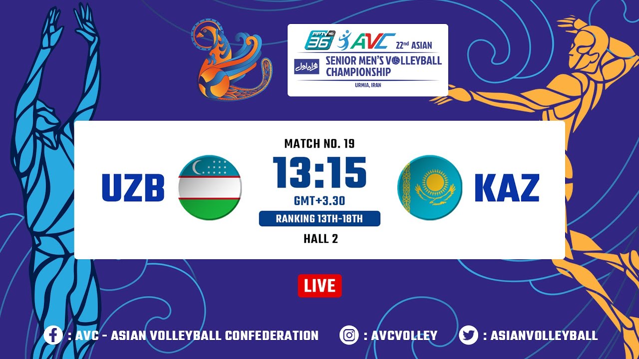 LIVE COURT 2  UZB VS KAZ 22ND ASIAN SRNS VOLLEYBALL CHAMPIONSHIP