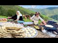 Iran Daily Village Life Baking Bread Cooking Lentil Stew With Grandma