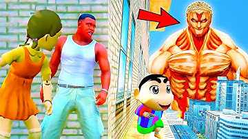 Franklin and Shinchan & Pinchan play HIDE AND KILL with Squid Game Doll In GTA 5
