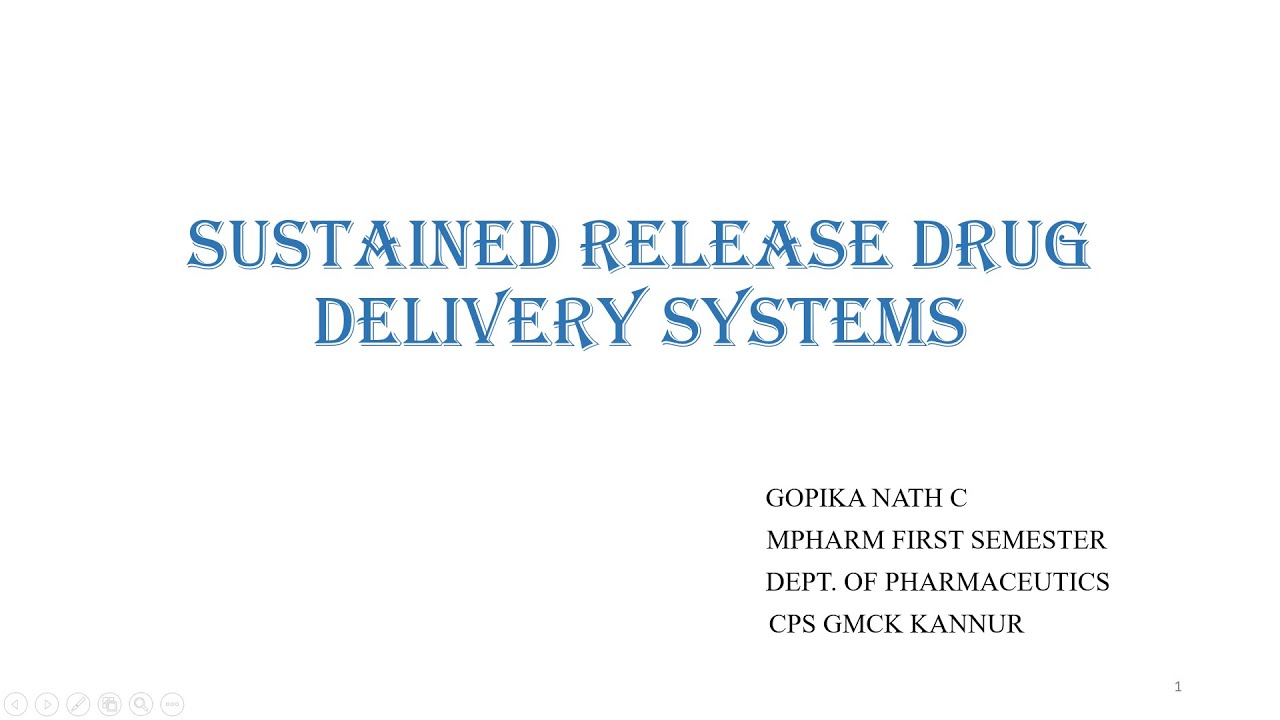 SUSTAINED RELEASE DRUG DELIVERY SYSTEMS