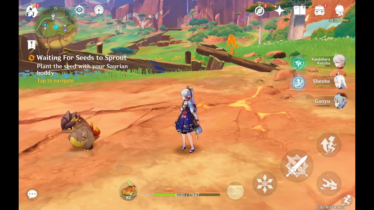 [Genshin Impact World Quest] Waiting For Seeds To Sprout: Plant The Seed  With Your Saurian Buddy