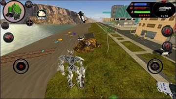 Robot Shark Game #8 - Kicking the Police Car | by #Naxeex #Robots | Android Gameplay HD