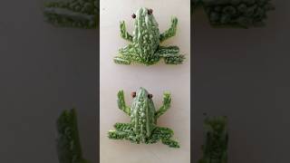 Frog carving | How to make frog from bitter gourd | Easy vegetables carving | #shorts #art #frog