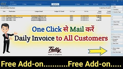 Mail Daily Invoices to all Customers in One Click | how e mail from tally prime