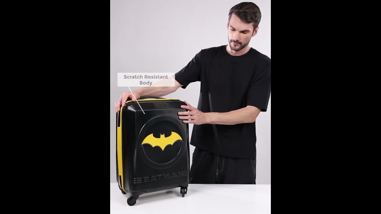 Yayavar Batman Official Merchandise Trolley Bag | Yellow | Small Size