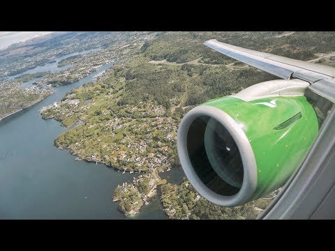 SILENT TAKEOFF! EMBRAER 190-E2 Widerøe out of Bergen Flesland Airport