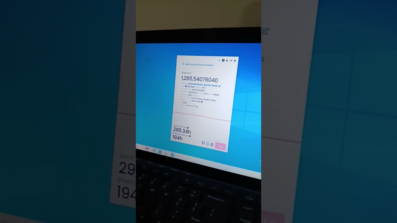 unmineable unMiner v2.2.0-beta mining Saitama Inu coin on laptop#2