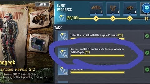 Call Of Duty: Mobile Run over and Kill 2 Enemies while driving a vehicle in Battle Royele Task