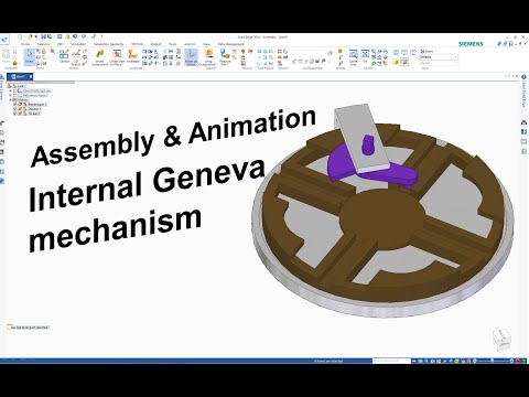 Solid Edge Assembly & Motion Animation #4 | Internal Geneva mechanism