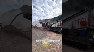 🔥 Track-mounted mobile crusher in action – 80 t/h crushing on site!
