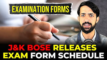J&K Bose notifies dates for filling of examination forms for class 10th 11th & 12th