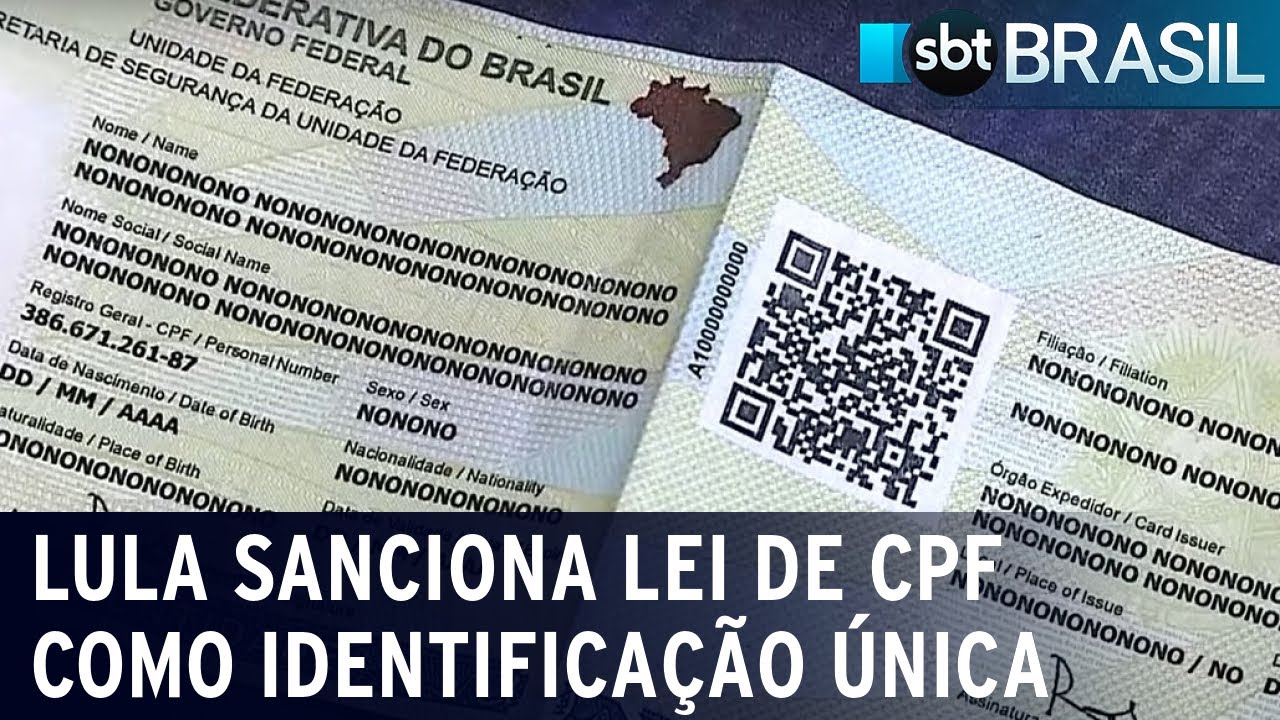 Lula sanciona lei de CPF como identificação única | SBT Brasil (12/01/23)