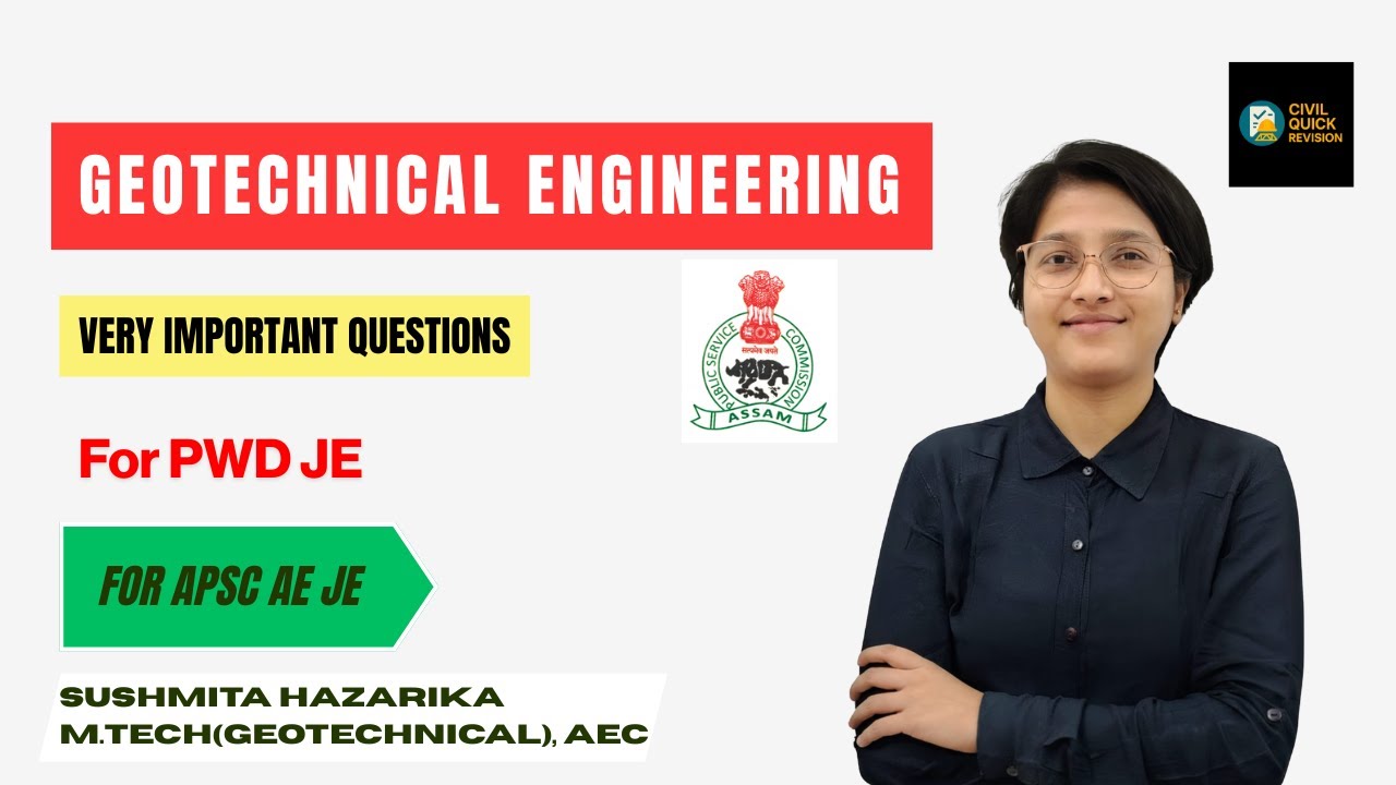 Most Expected APSC AE JE  Questions on Geotechnical Engineering | PWD JE 650 | Civil Engineering |