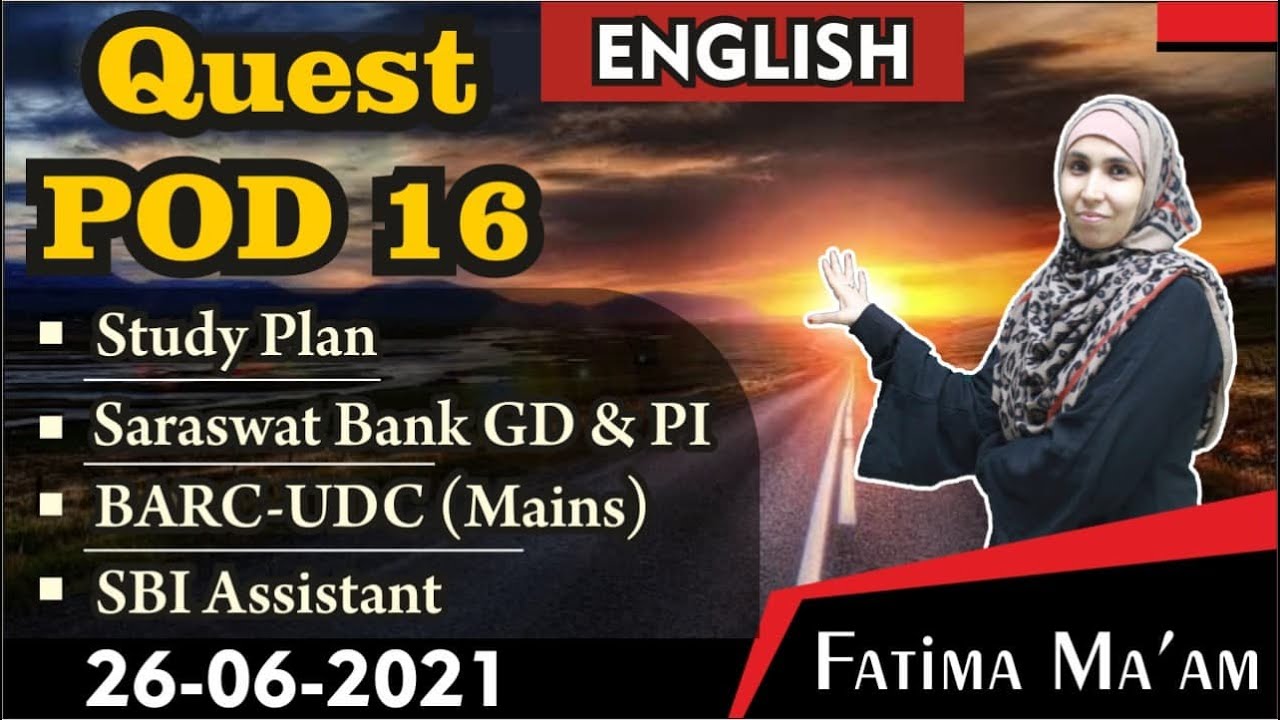 ENGLISH QUEST POD 16 || 26.06.2021 ||  Fatima Ma'am 