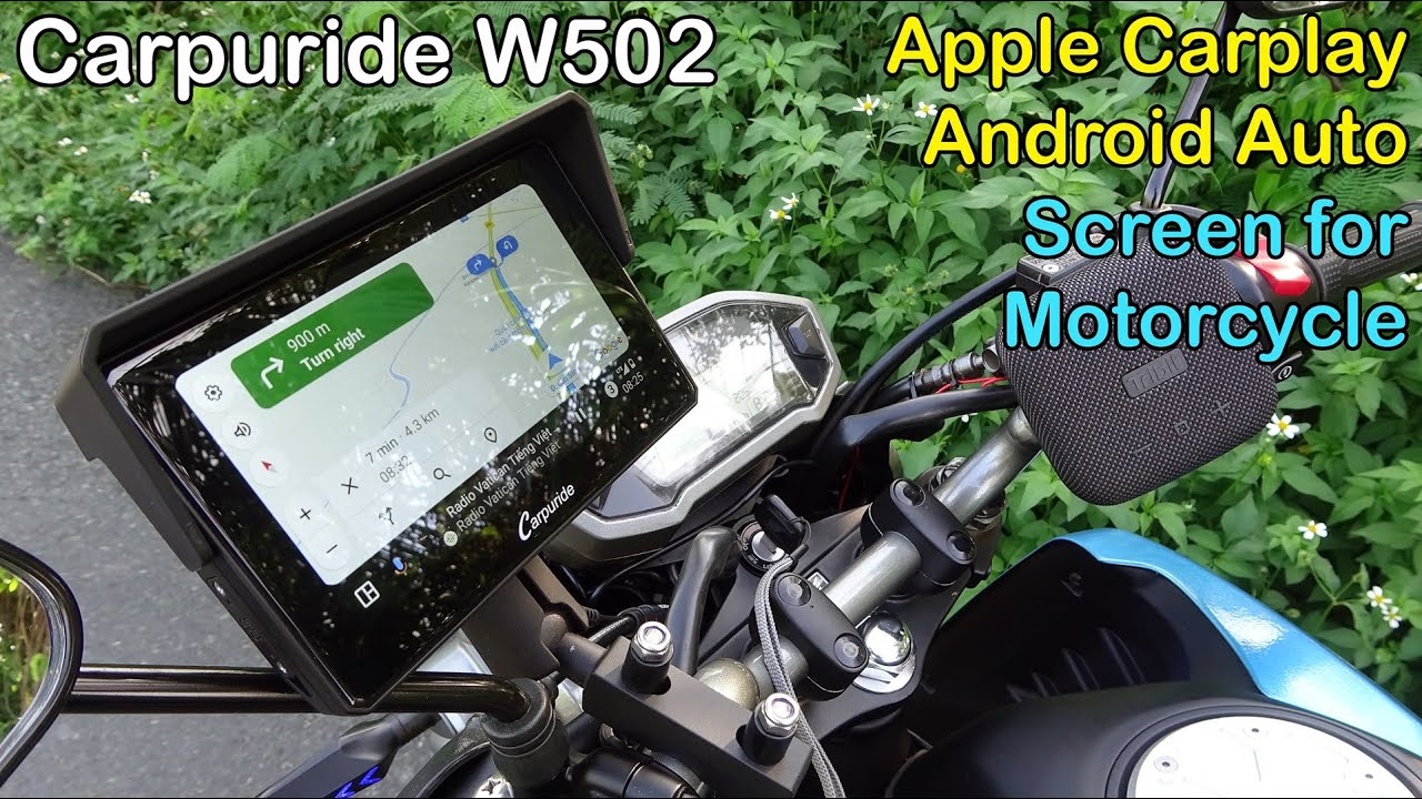 Carpuride Wireless Apple Carplay Motorcycle Android Auto Motorcycle GPS  Navi BT