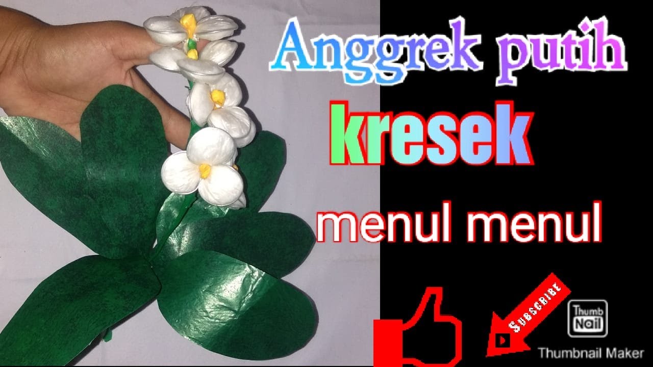 Tutorial anggrek  putih dari  kresek  menul menul kerajinan  