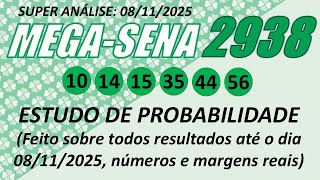 MEGA SENA 2938 - PROBABLIDADE REAL PROXIMO SORTEIO (2939)