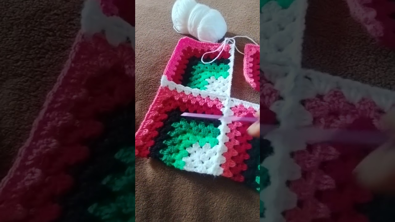 Сборка 3 д квадратов# вязание крючком