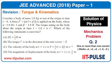 Solution of JEE Advanced 2018 Physics (Mechanics) Paper-1 Q.2
