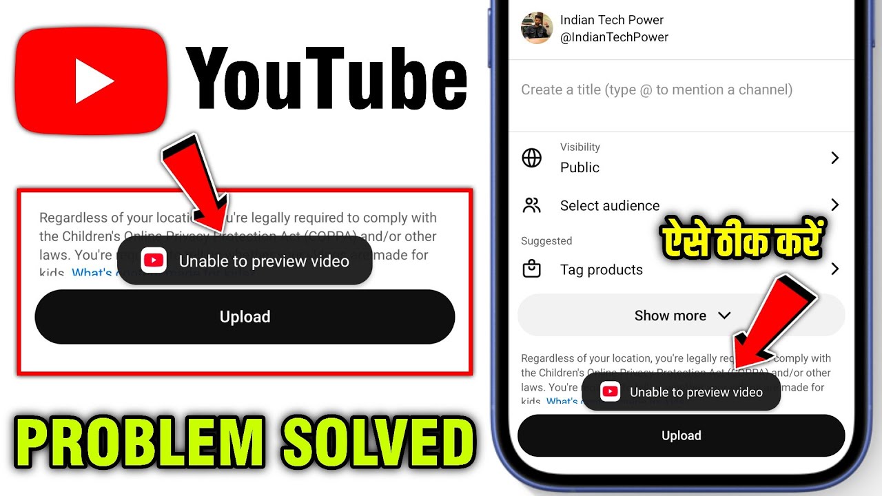 🔴Fix Unable To Preview Video YouTube Problem | solve unable to preview ...