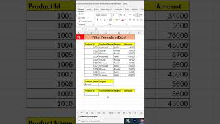 #76 Filter Formula in Excel | Filter Function in Excel | Excel Filter Function #shorts #Formula