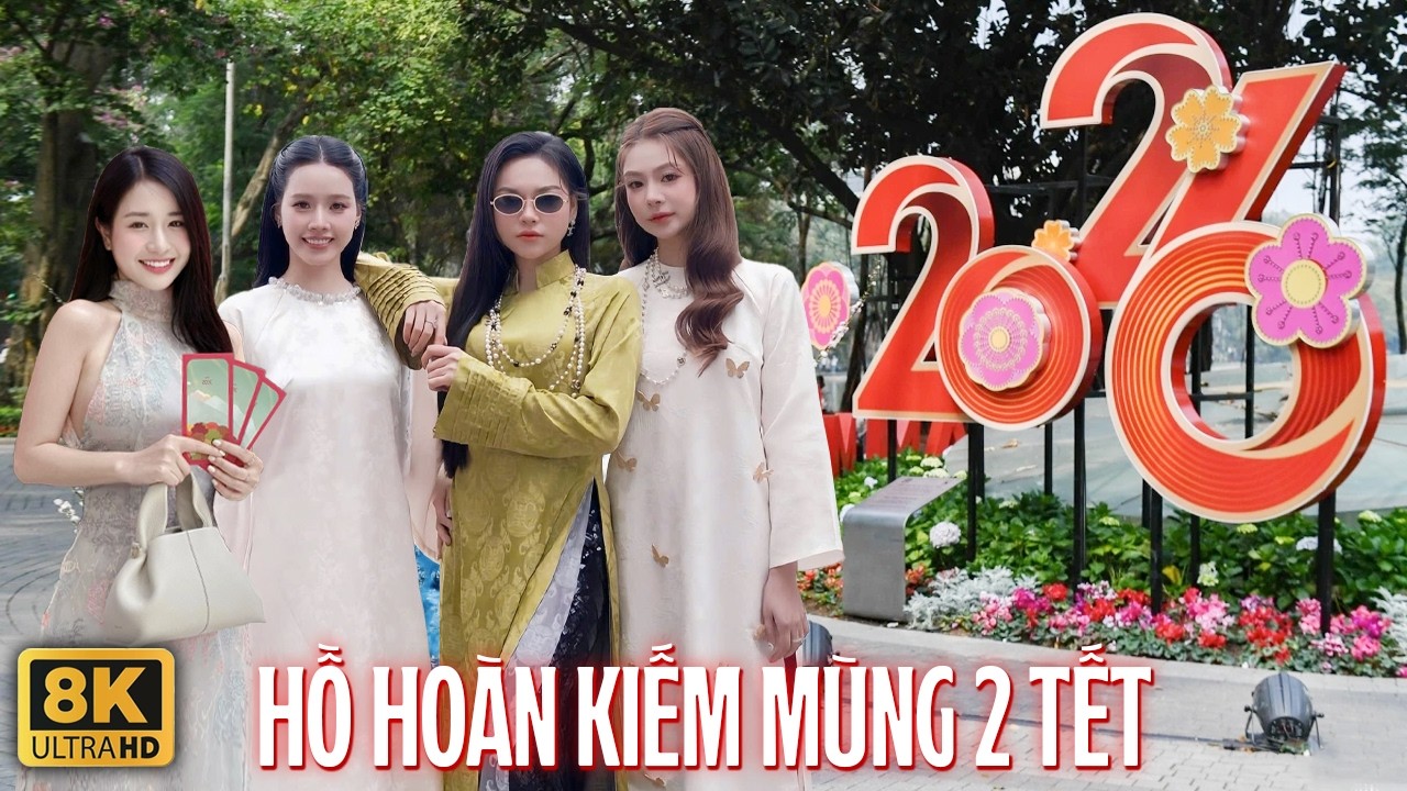 Du Khách Tây Ta Đông Kín Hồ Gươm Du Xuân Ngày Mùng 2 Tết Bính Ngọ Chụp Ảnh Áo Dài Tết 2026 Siêu Đẹp