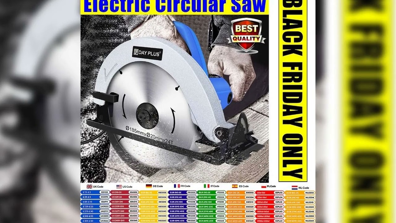 A must-have product! 2000W Electric Circular Saw, Full Copper Motor Corded High Power Board Cuttin