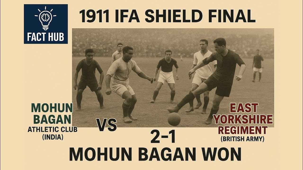 1911 ka football match Mohun bagan athletic club (india) v/s East yorkshire regiment (British army)