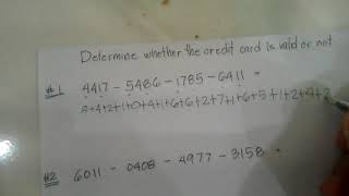How to find out if the Credit CARD is VALID or INVALID