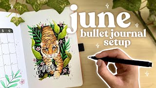 JUNE 2023 bullet journal setup 🐅🌿 plan with me