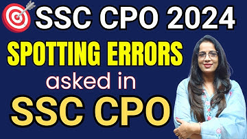 Important Spotting Errors Asked in SSC CPO Exams  | SSC CPO 2024 | Vocab | English With Rani Ma
