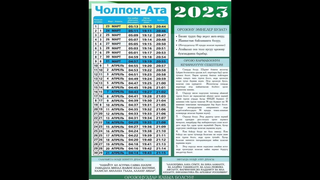 Орозо календарь 2024 санкт петербург. Орозо календарь. Орозо 2023. Календарь Рамазан Бишкек. Орозо календарь 2023.