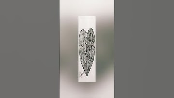heart shaped zentangle doodle pattern #zendoodles #zentangle #satisfying #relaxingart #shorts