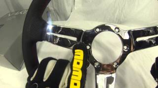 Nardi Deep Corn 330Mm Black Leather Polished Spoke Red Sching