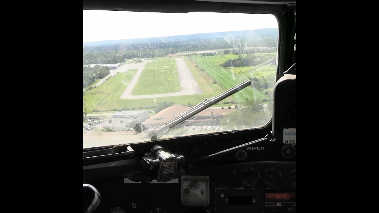 DC-3 Landing Cockpit View Princeton Airport NJ
