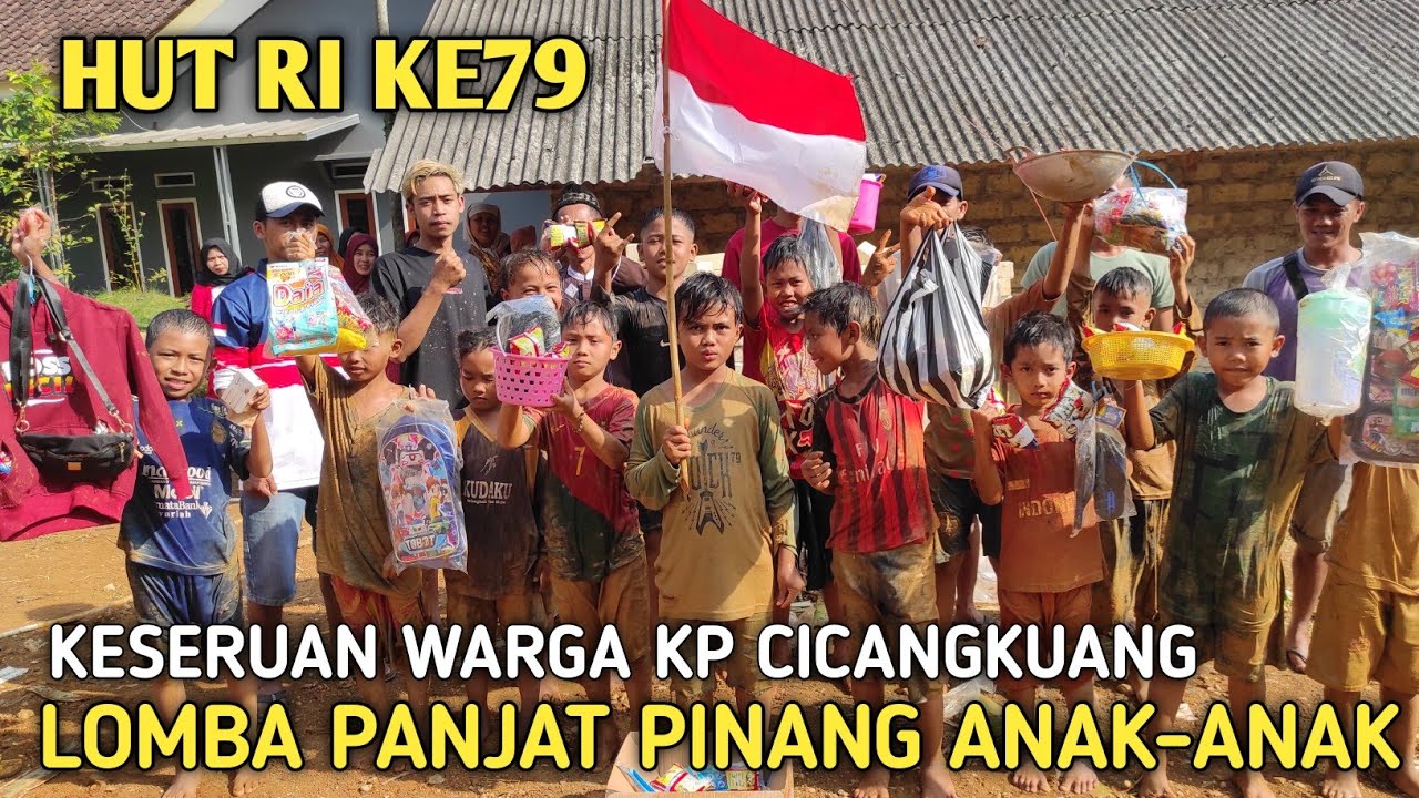 KESERUAN WARGA DAN ANAK-ANAK DIKAMPUNG LOMBA PANJAT PINANG BIKIN NGAKAK SAKIT PERUT