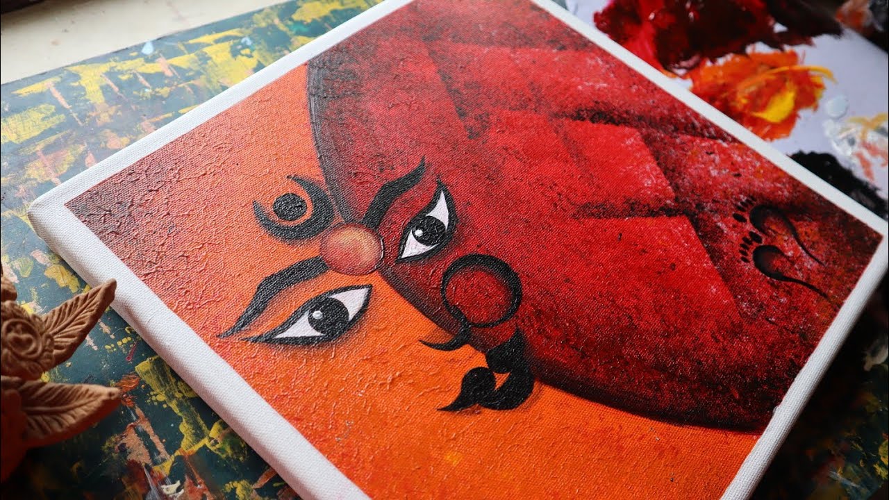 Durga Maa Painting/Devi Durga Acrylic Colour painting on Canvas/durga modern art ABSTRACT painting
