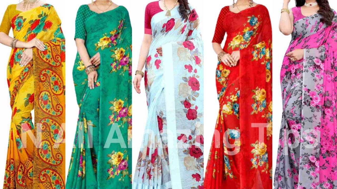 Floral Printed Saree Designs 2022 