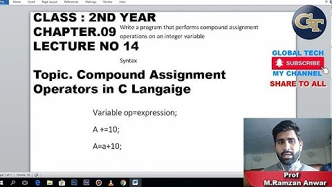 Compound assignment operator in c langauge | Global Tech
