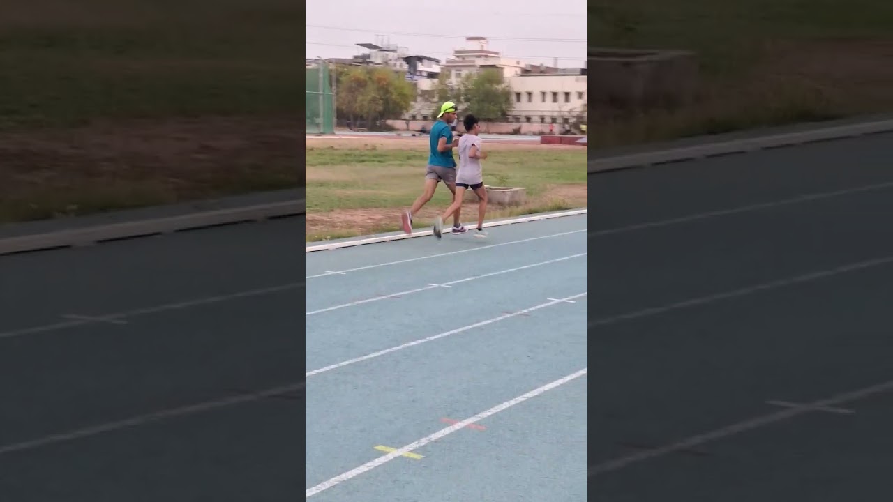 Blind runner Running with Guide Runner 