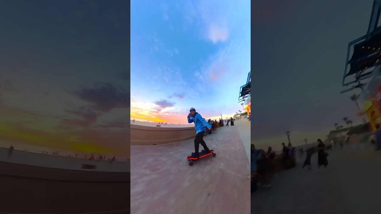 San Diego sunset on the Backfire G5s electric skateboard 