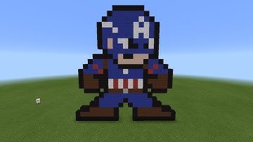 Minecraft Pixel Art - How To Build Captain America