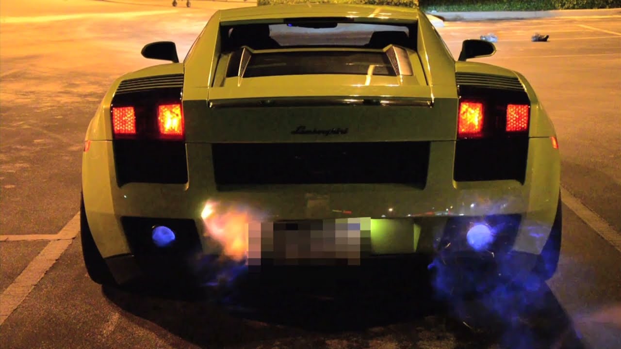 Video till Trimmad Lamborghini Gallardo sprutar eld