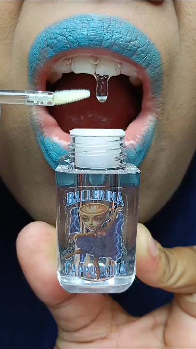 ASMR Anomaly | Ballerina Cappuccina Glass Lip Gloss Into Clear Ice Cool Candy! #short #shorts 1165