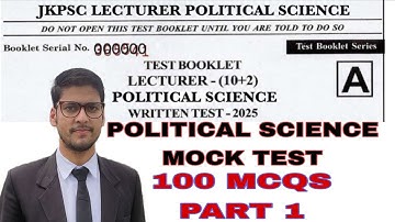 JKPSC lecturer political science important mcqs by JS AMIR #lecturer #politicalscience #netjrf #upsc