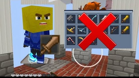 Wooden sword only challenge in Lucky Block Skywars | Blockman Go