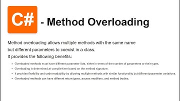 Method Overloading in C# and Method Overriding in C# explained in under 5 minutes
